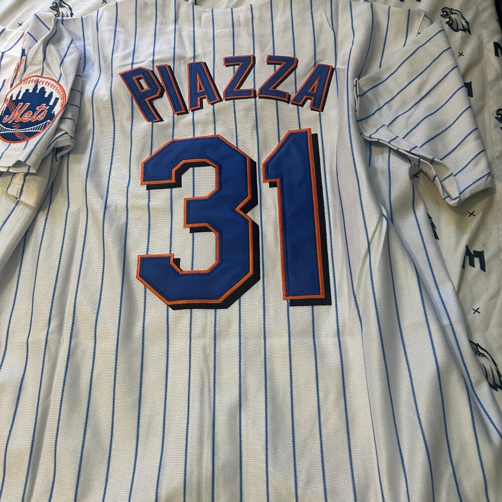2000 NEW YORK METS MIKE PIAZZA Men's JERSEY M,L,XL,2X by Mitchell & Ness NWT - Picture 3 of 6